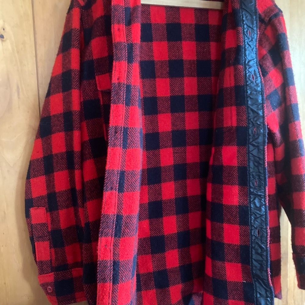 Vintage Woolrich Wool Buffalo Plaid Button Down Shirt Jacket - Picture 7 of 10